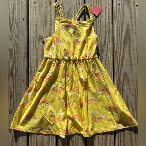 Isaac Mizrahi Girls Yellow Rainbow  Sleeveless Dress Size 7/8 Medium NWT Summer
